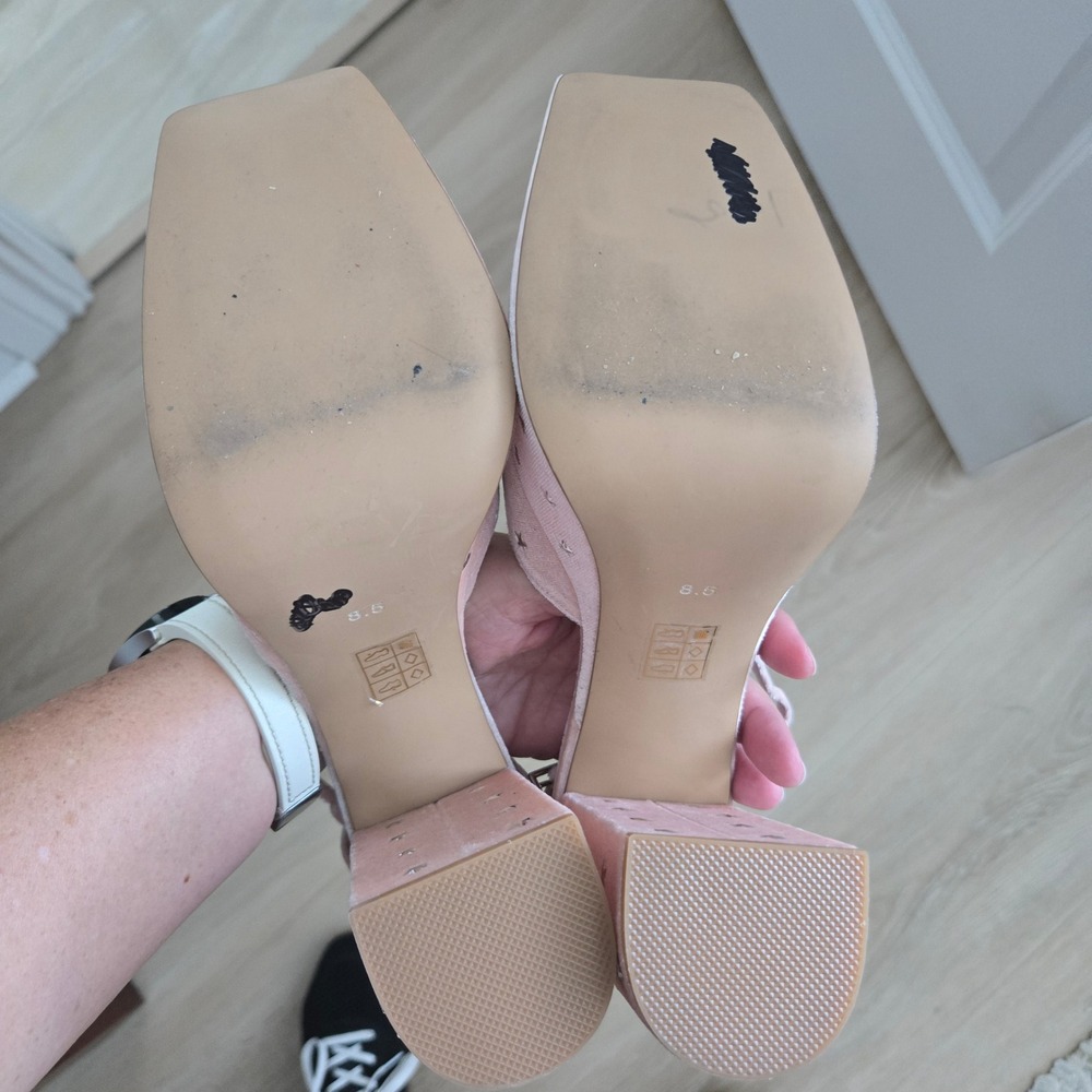 Jeffrey Campbell Free People Pink Velvet Star Studded Platform Heels Size 8.5 - Picture 8 of 8
